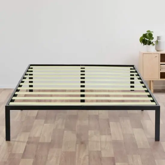 Continental Sleep, 14 Inch Metal Platform Bed Frames with Wood Slat Support / No Box Spring Needed,  image {5}