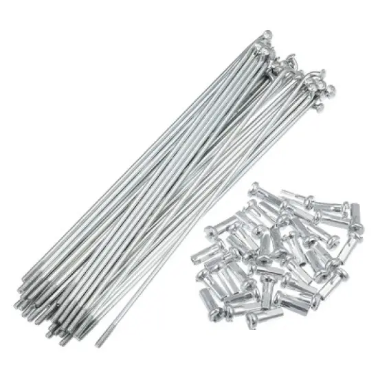Unique Bargains 14G J Bend Bicycle Galvanized Spokes 36 Pcs image {7}