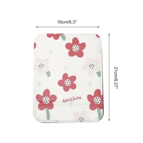 Unique Bargains Women Makeup Mirror for Travel Red Pink 1 Pc image {1}