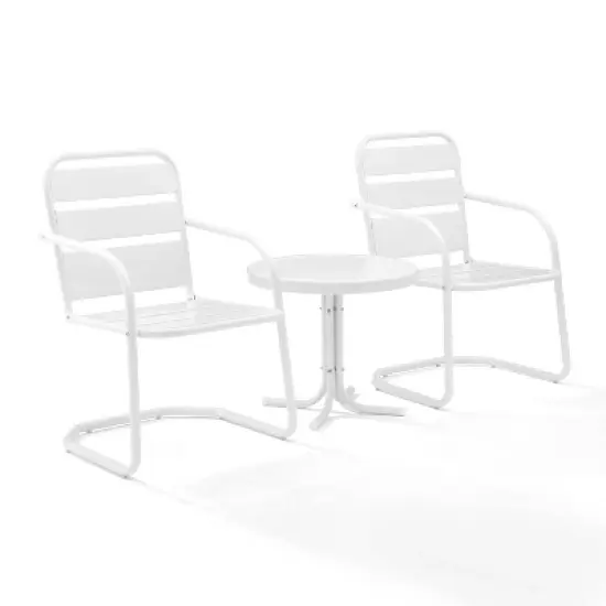 Brighton 3pc Metal Conversation Seating Set - White - Crosley image {1}