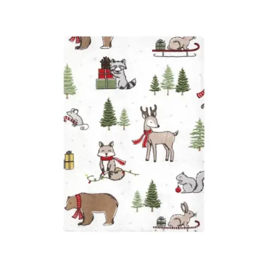 Hudson Baby Unisex Baby Cotton Flannel Burp Cloths Bundle, Christmas Forest, One Size image {2}