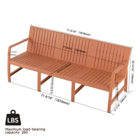 All-Weather Outdoor 3-Seat Patio Chat Sofa, Modern Compact Lounge Seating for Garden, Balcony, or Small Space-The Pop Home image {2}