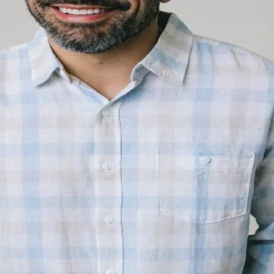Hope & Henry Mens' Linen Long Sleeve Button Down Shirt image {1}