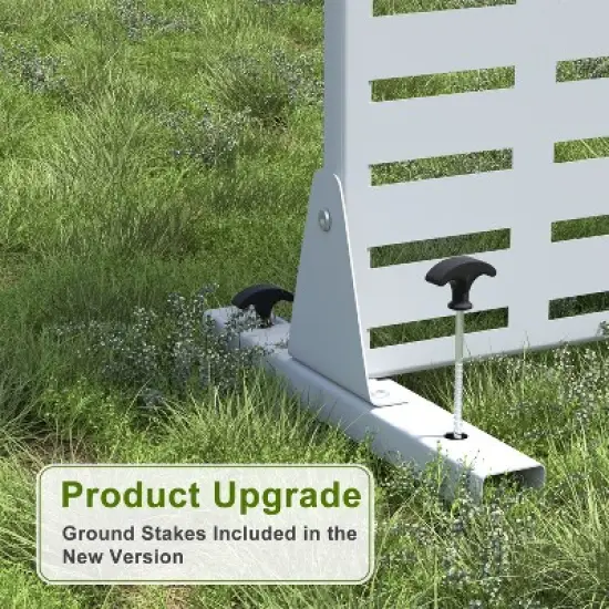 Lirago 72 in. White Galvanized Metal Outdoor Privacy Screens Garden Outdoor Fence image {8}