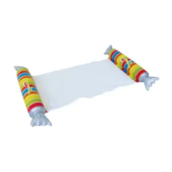 Northlight 57" Inflatable Striped Candy Mesh Swimming Pool Water Hammock image {1}