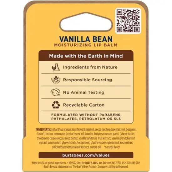 Burt's Bees Vanilla Bean Lip Balm - 0.15oz image {9}