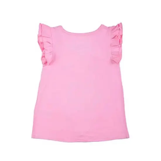 Star Wars Girl's 2-Pack Baby Yoda Reach For The Stars Sequin Flutter Sleeve Shirt, Legging Pants and Bow Hair Scrunchie Set for Infant image {5}