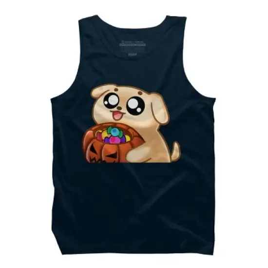 Men's Design By Humans Halloween Candy Pup By Puppers Tank Top image {6}