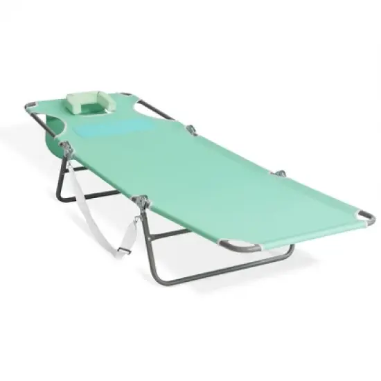 Ostrich Outdoor Lightweight Folding Adjustable Reclining Comfort Chaise Lounge Beach Chair for Tanning Pool Lake Patio Lawn Camping, Teal image {4}