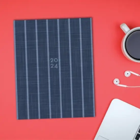 Willow Creek Press 2024 Monthly Planner 9.5"x7.5" Denim Stripe image {3}