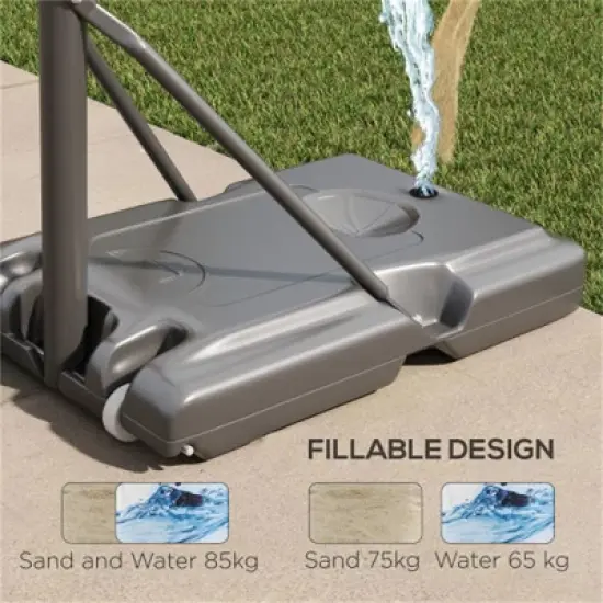 YONWAY Portable Basketball Hoop, 7.7-10' Height Adjustable Basketball Goal with 43" Shatterproof Backboard, Wheels,Fillable Base for Youth, Adults image {4}