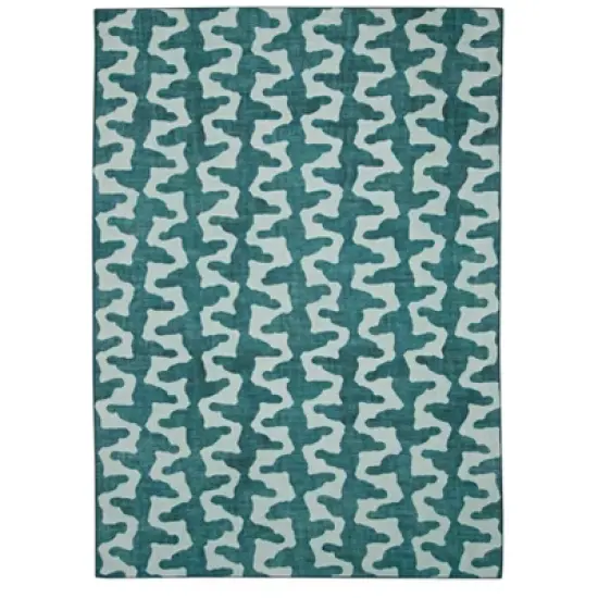 Odessa Washable Outdoor Rug Aqua/Green - Linon image {9}
