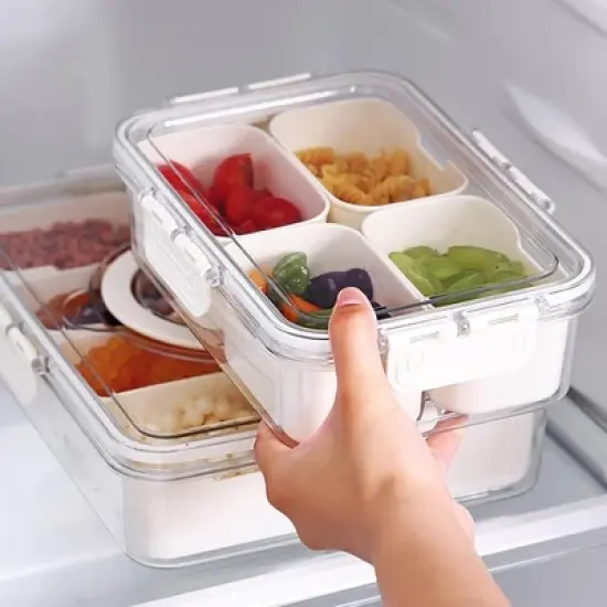 Cheer Collection Airtight 4 Compartment Modular Food Container with Removable Nesting Cups image {5}