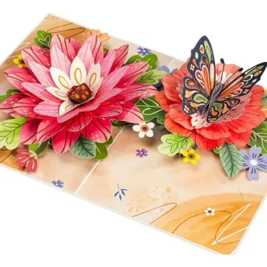 Frndly by Paper Love, 3D Bloom and Butterfly Pop Up Card, For All Occasion - Handcrafted 100% Recycled and Eco-Friendly, 8" x 6" Cover image {9}