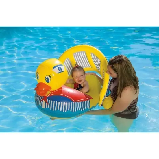 Poolmaster Swimming Pool Duck Baby Rider with Sun Protection image {2}