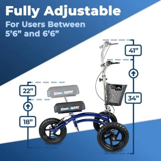 KneeRover All Terrain KneeRover Steerable Knee Scooter Blue image {4}