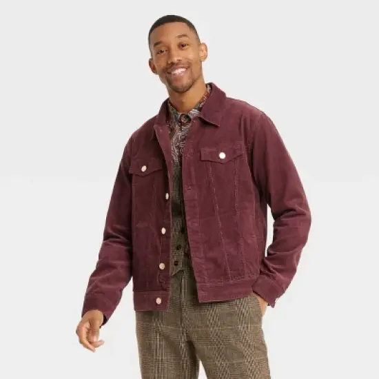 Houston White Adult Cord Jacket - Burgundy image {3}