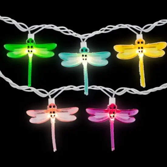 Northlight Dragonfly Patio Lights - 7.25' White Wire - 10ct image {2}