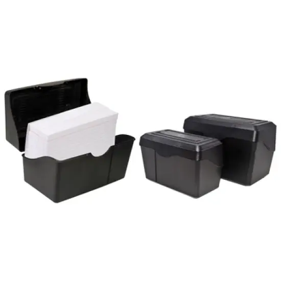 Innovative Storage Designs Black Index Card Holder, 5" x 8" image {1}