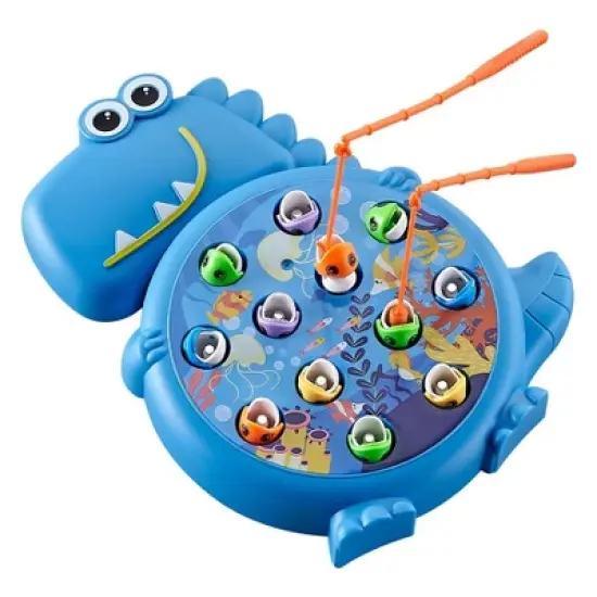 Dinosaur Fishing Game Toy Interactive Indoor/Outdoor Activity for Kids  Educational STEM Learning Toy with Dinosaur Theme Gift for Girls Boys 3-6 Blue image {5}
