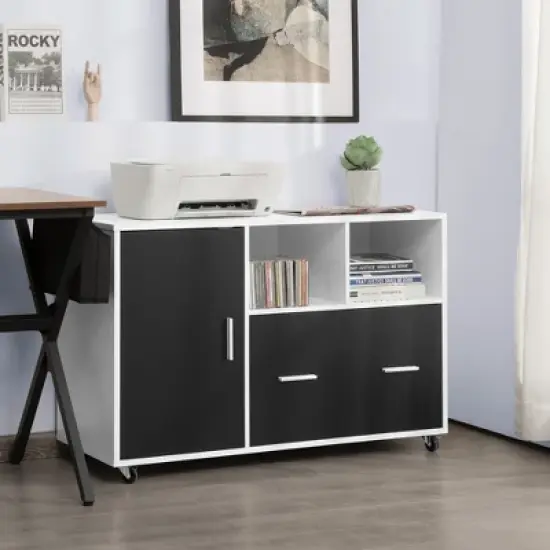 Costway Lateral File Cabinet Mobile Storage Shelves Printer Stand Legal/Letter image {1}