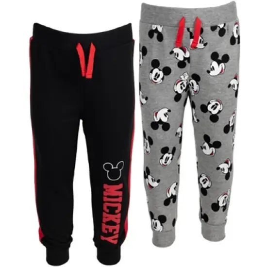 Disney Mickey Mouse Boys 2 Pack French Terry Jogger Pants Infant to Little Kid image {9}