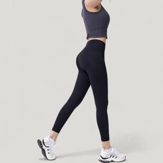 Anna-Kaci Active Women's High Waist Full Length Leggings with Wide Waistband and Side Pocket image {3}