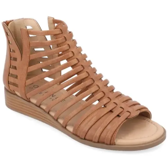 Journee Collection Womens Delilah Tru Comfort Foam Gladiator Sliver Wedge Sandals image {10}