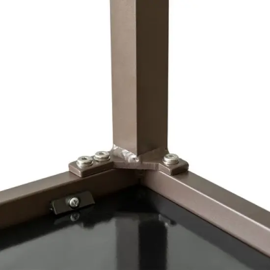 3pc Outdoor Five Position Adjustable Aluminum Curved Lounge Set Brown - Crestlive Products image {3}