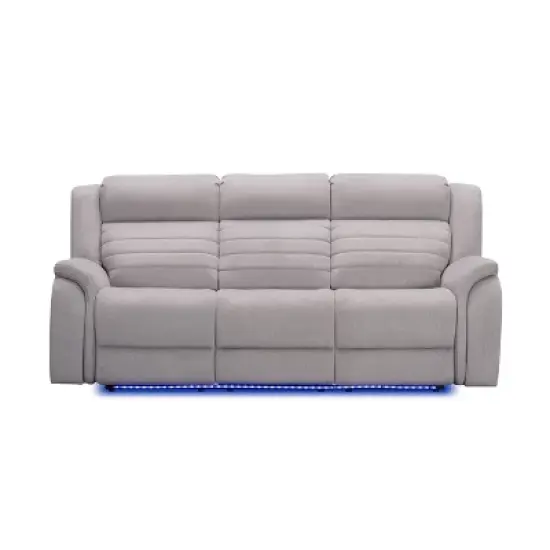 George Power Reclining Sofa with Heat and Massage Gray - Abbyson Living image {3}