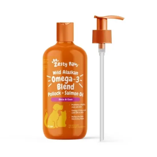 Zesty Paws Wild Alaskan Salmon Flavor Oil Formula Dog and Cat Vitamin and Supplements - 16oz image {4}