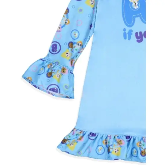 Nickelodeon Toddler Girls' Bubble Guppies ABCs Sleep Pajama Dress Nightgown Blue image {2}