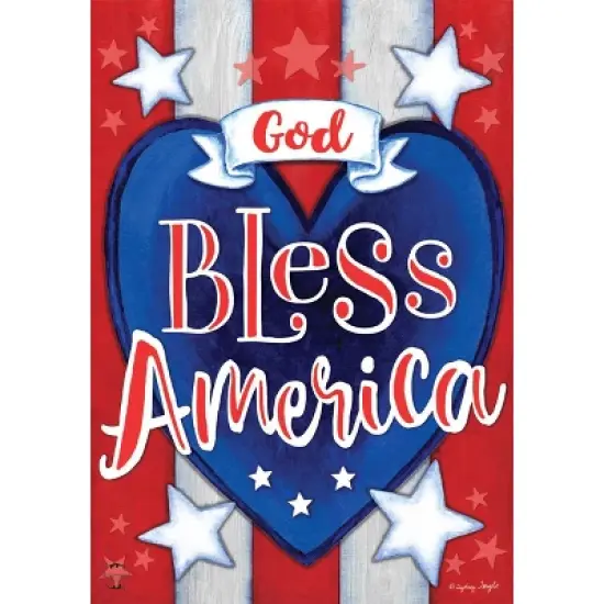Briarwood Lane God Bless America Heart Patriotic Garden Flag image {4}