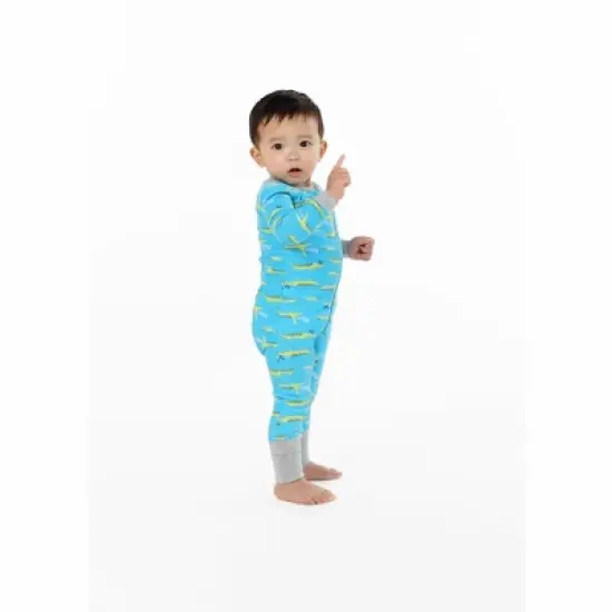 Sleep On It Infant Boys Little Gator Zip-Front Coverall Pajama image {2}