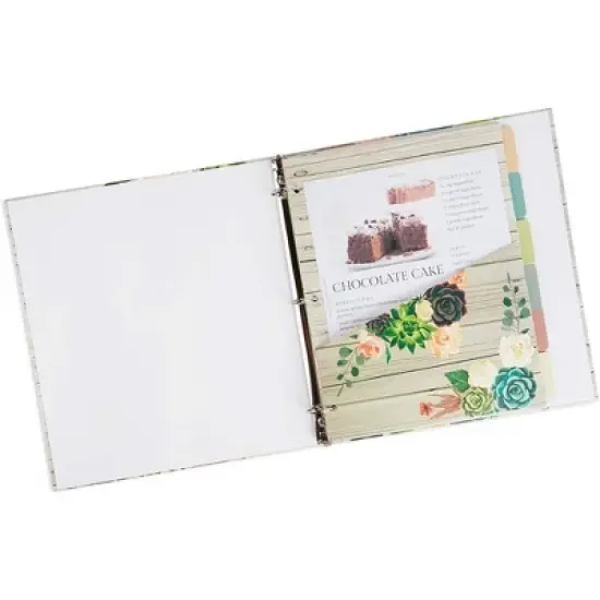 Paper Junkie 3 Ring Binder For Recipes with 12 Divider Tabs, 2-Sided Pocket, and 2 Sets of Sticker Sheets, 10 x 11.5 In image {2}