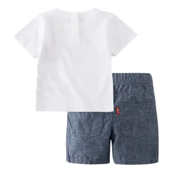 Levi's&reg; Baby Boys' 2pc Box Tab Short Sleeve Top & Bottom Set - White image {1}