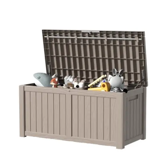 MAYEERTY 120 Gallon Large Capacity Outdoor Deck Box for Patio Furniture Cushions, Pillow with Wheels image {9}