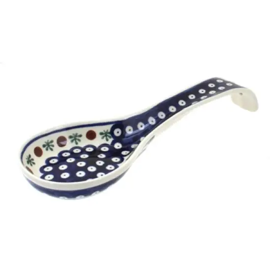 Blue Rose Polish Pottery 1178 Zaklady Large Spoon Rest image {11}
