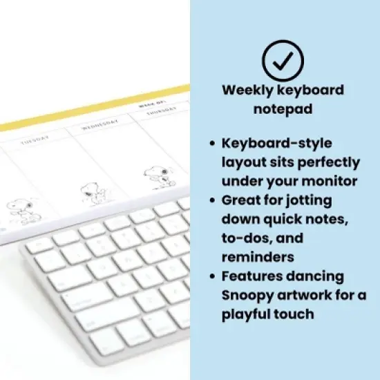 Yoobi 13.2"x4.8" Peanuts Notepad Yellow Snoopy Dance, School Supplies image {1}