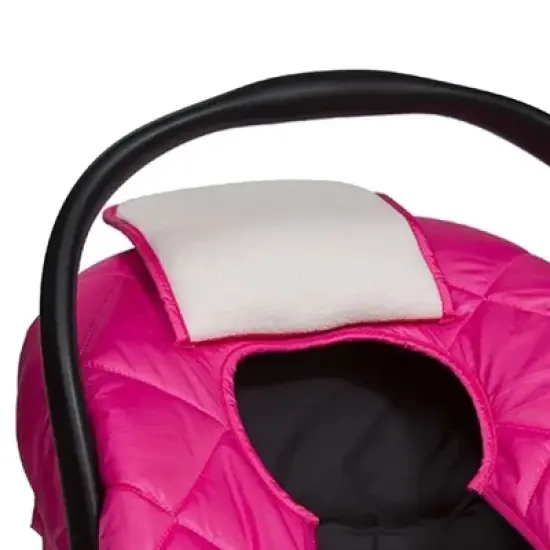 CozyBaby Premium Baby and Infant Insulated Polar Fleece Car Seat Cover with Dual Zippers, Elastic Edge, and Pull Over Flap, Pink image {2}