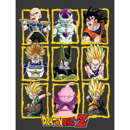 Dragon Ball Z Boxed Characters Boy's Charcoal Heather T-shirt image {1}