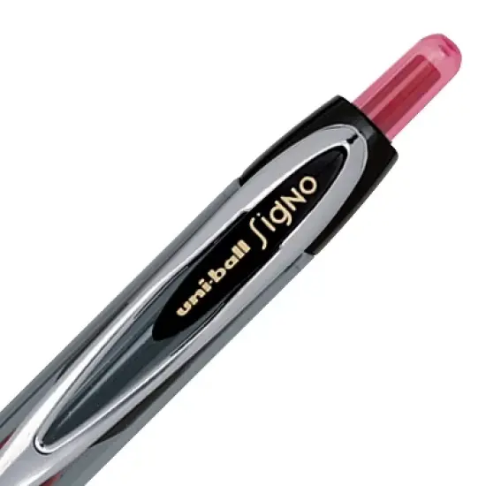 uni-ball uniball 207 Retractable Gel Pens Micro Point 0.5mm Red Ink Dozen (61257) image {4}