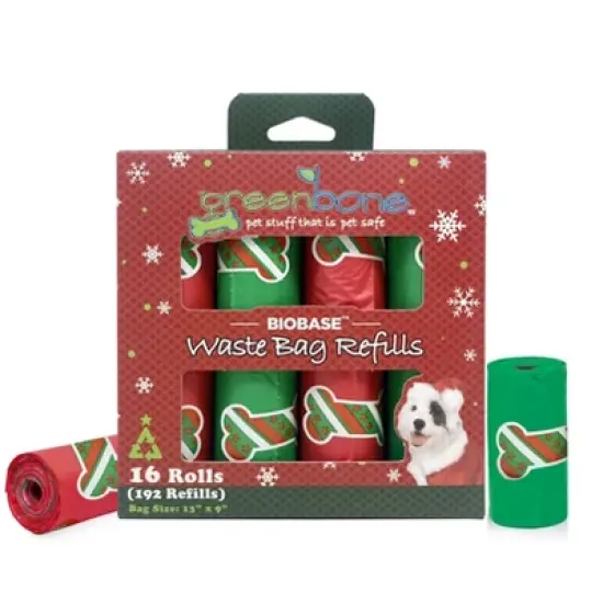 Greenbone Biobase Christmas-Themed Pet Waste Bag Refills: 16 Rolls -192 Refills to Keep Your Pet Happy and Your Neighborhood Clean! image {7}