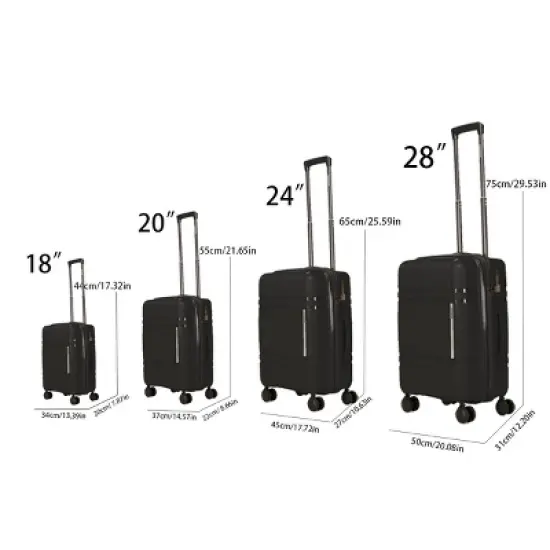 Kumasinova 6Pcs ABS Hardshell Luggage Set,Expandable Travel Suitcase with Lock,18/20/24/28" Carry-On&Checked Spinner Suitcase,Lightweight image {1}
