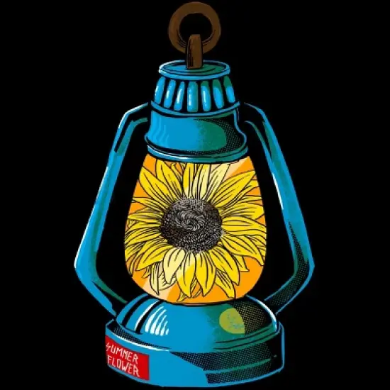 Women's Design By Humans Lantern Powered By Summer Sunflower By besteehouwer Racerback Tank Top image {1}