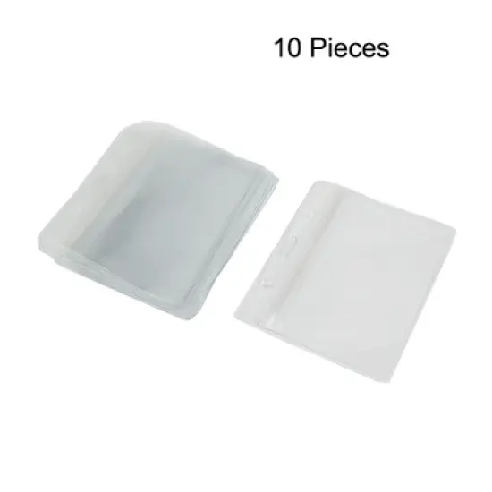 Unique Bargains 10 Pieces Clear Plastic Business Badge Credit Card Holder Case for Staff image {1}