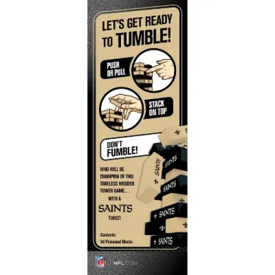 MasterPieces Real Wood Block Tumble Towers - NFL New Orleans Saints image {3}