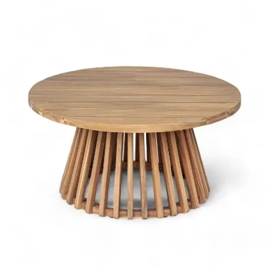 FIONECA Claremont 3-Seater Patio Daybed with Beige Cushions and Acacia Wood Coffee Table, Outdoor Furniture Set image {7}