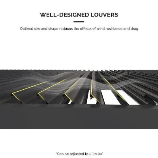 PURPLE LEAF Louvered Pergola Outdoor Aluminum Pergola with Adjustable Roof for Deck Backyard Garden Grey Hardtop Gazebo image {3}