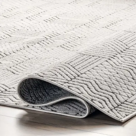 nuLOOM Valerie Textured Geometric Indoor/Outdoor Patio Area Rug image {3}